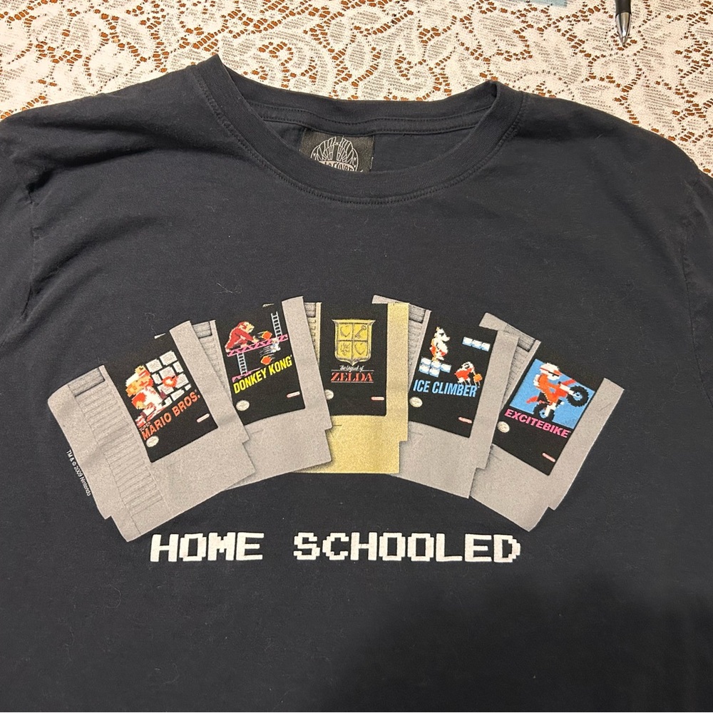 Home Schooled - Retro Gaming T-Shirt - Black sz XL